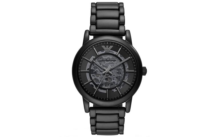 Emporio Armani EMPORIO ARMANI Machine Wrist Watch Automatic Mechanical Movement Stainless Steel Strap Black Dial Men's Watches