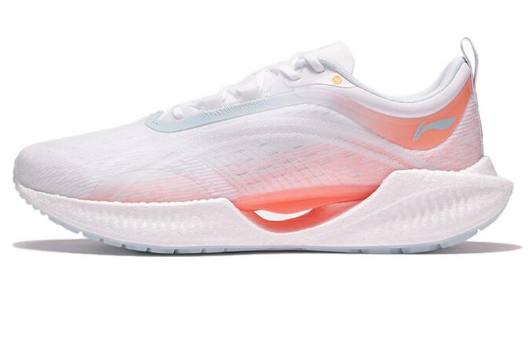 Li-Ning LiNing Super Light 19 Cushioning Anti Slip And Wear Resistant Low Top Running Shoes Women's White Orange