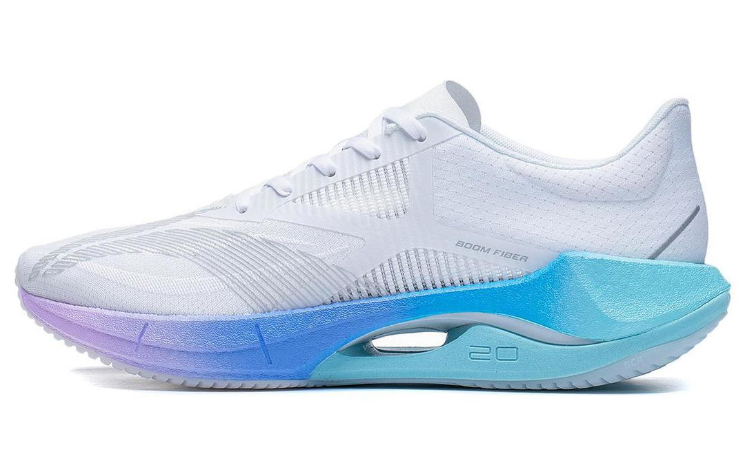 Li-Ning LiNing Super Light 20 Cushioning Breathable Lightweight Low Top Running Shoes Men's Gray Blue Purple