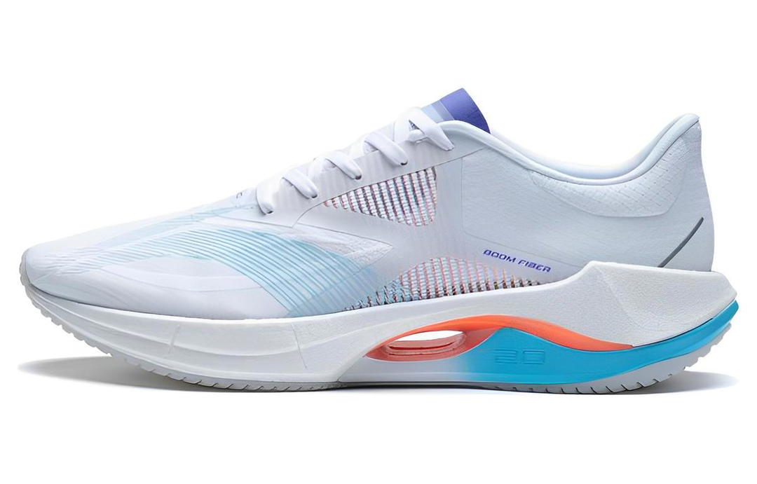 Li-Ning LiNing Super Light 20 Cushioned Slip Resistant Abrasion Resistant Low Top Casual Running Shoes Men's White Blue