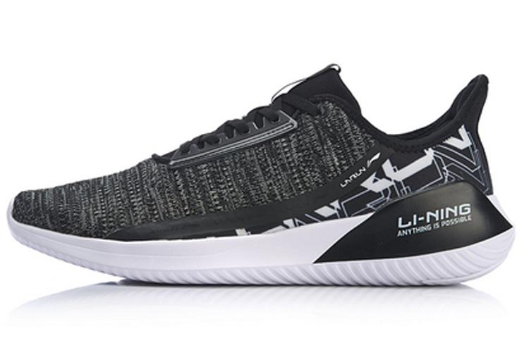 Li-Ning LiNing Akasaka Cushioning Breathable Low-Top Running Shoes Men's Standard Black One-piece Weaving
