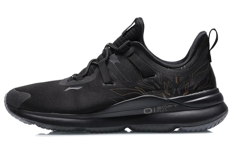Li-Ning LiNing Soft Plus Cushioned Anti-Slip Wear-Resistant Breathable Lightweight Low-Top Sports Casual Shoes Unisex Black