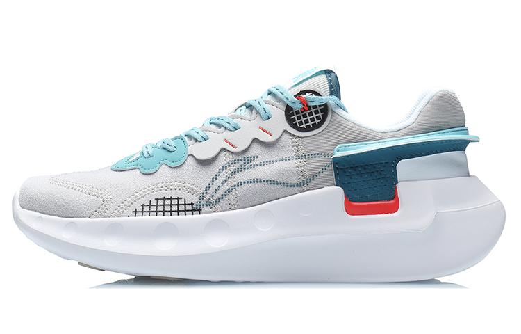 Li-Ning LiNing Getaway Cushioned Anti Slip Wear Resistant Breathable Lightweight Low Top Running Shoes Unisex Gray Blue