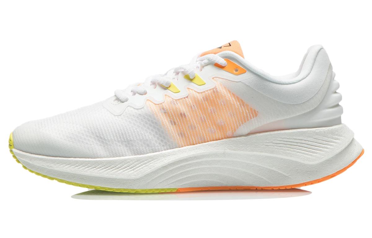 Li-Ning LiNing YueYing Cushioned Anti Slip And Wear Resistant Lightweight Low Top Running Shoes Men's White Orange