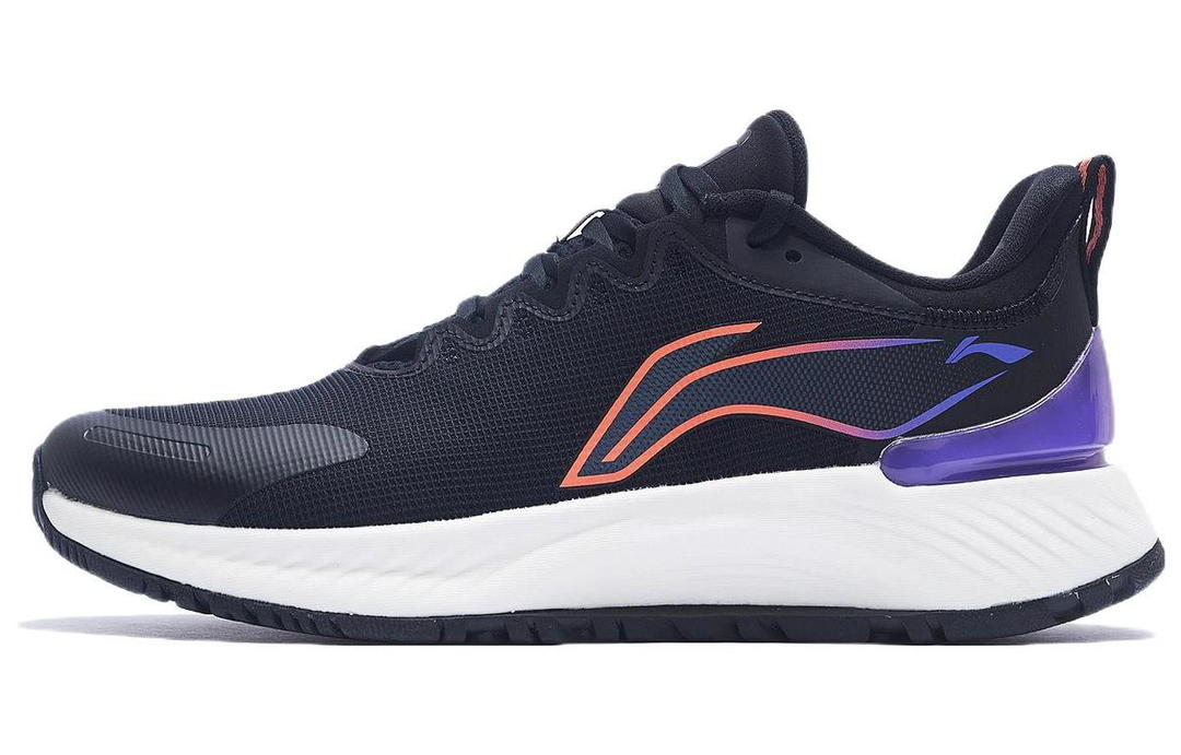 Li-Ning LINING YueYing Element Running Shoes Men Low Top Black/Neon Soft Orange/Purple
