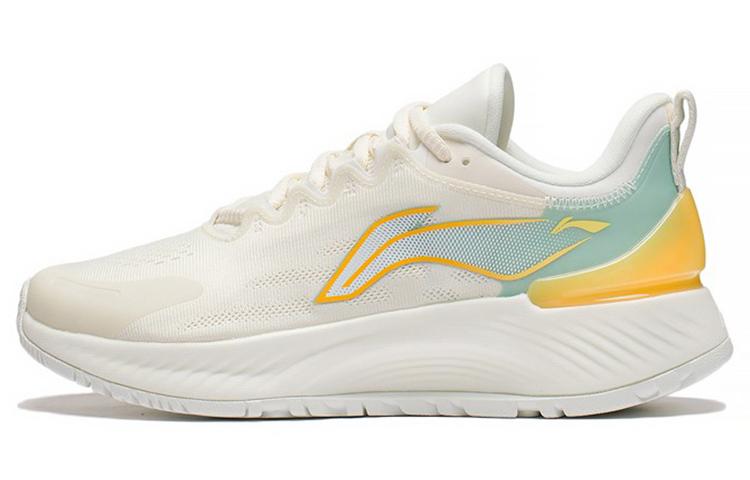 Li-Ning LiNing YueYing Element Breathable Lightweight And Wear-Resistant Low-Top Running Shoes Women's Beige Yellow Blue