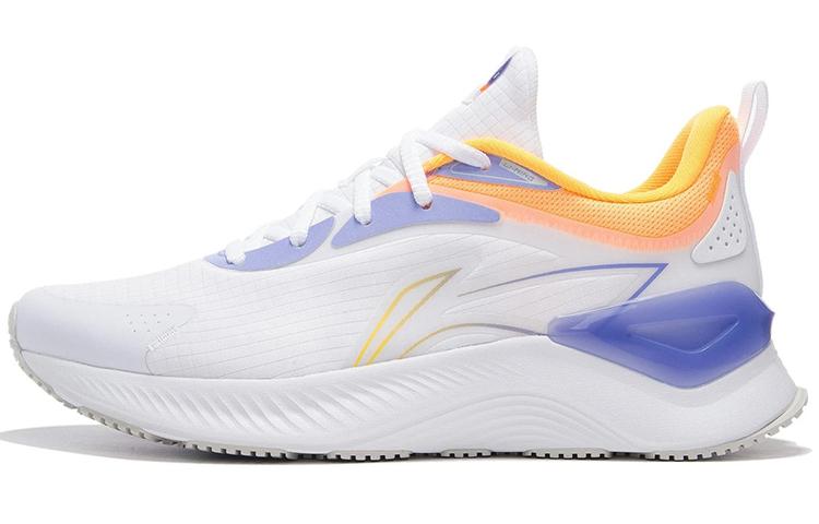 Li-Ning LiNing YueYing Element Cushioning Anti Slip And Wear Resistant Low Top Running Shoes White Purple