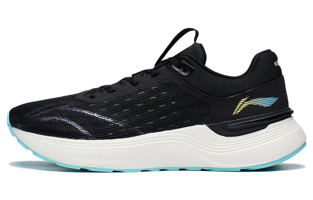 Li-Ning LiNing Light And Shadow Element Anti-Slip And Wear-Resistant Breathable Low-Top Running Shoes Men's Black Cyan