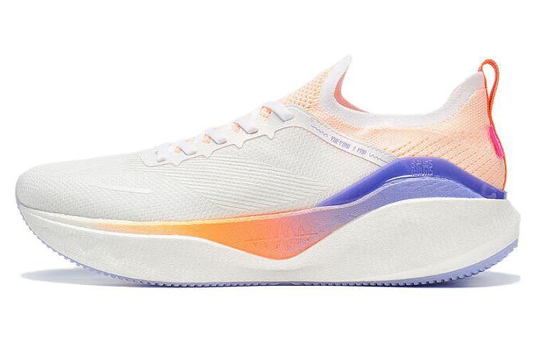 Li-Ning LiNing YueYing 3.0 Pro Durable Breathable Low Top Marathon Running Shoes Men's White Orange Purple