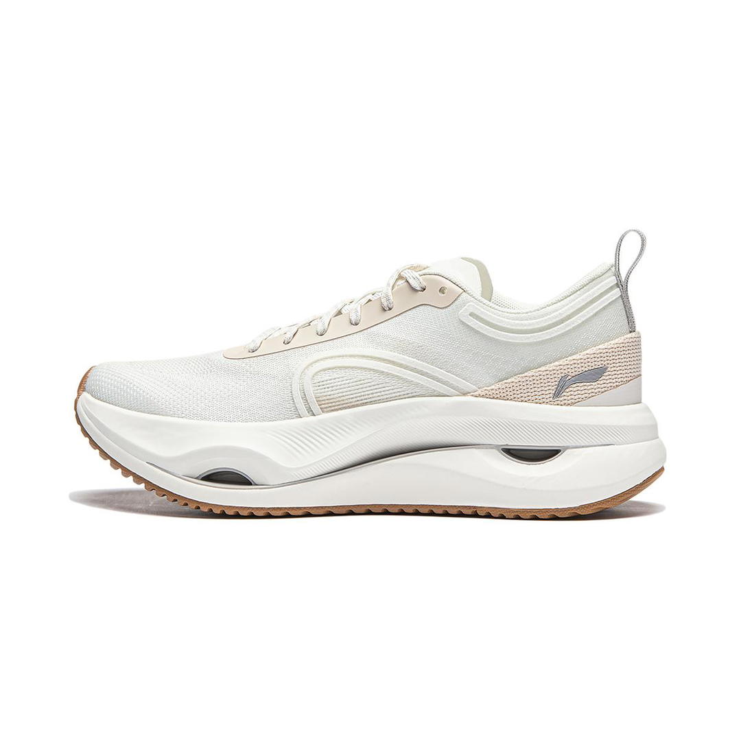 Li-Ning LiNing Cushioning Anti Slip And Wear Resistant Lightweight Rebound Low Top Casual Running Shoes Women's White Gray