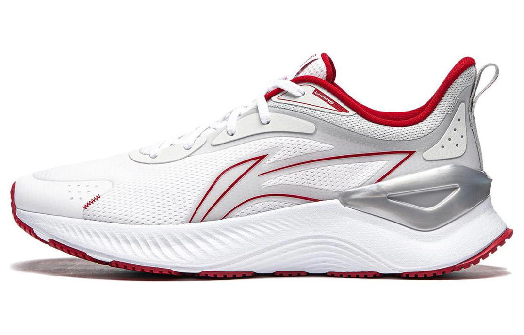 Li-Ning LiNing YueYing 3.0 Cushioned Slip-Resistant Low-Top Running Shoes Men's White Red