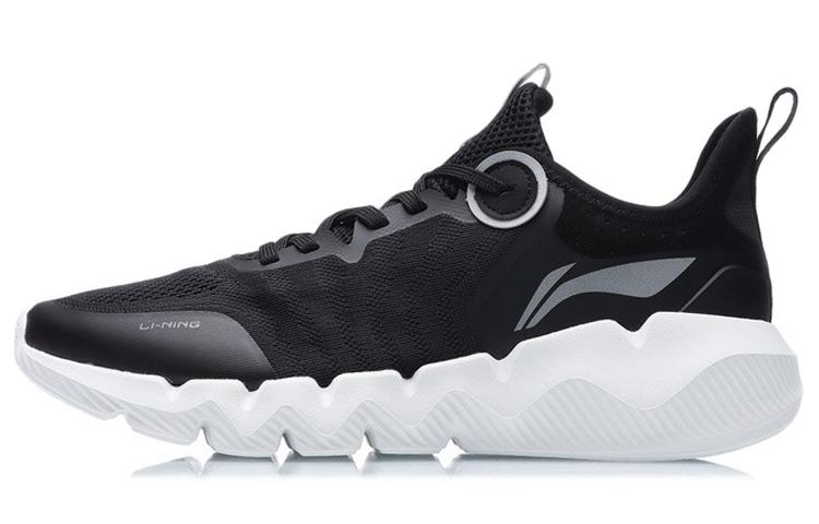 Li-Ning LiNing LN Fle Cushioned Anti-Slip Wear-Resistant Breathable Lightweight Low-Top Sports Casual Shoes Black White