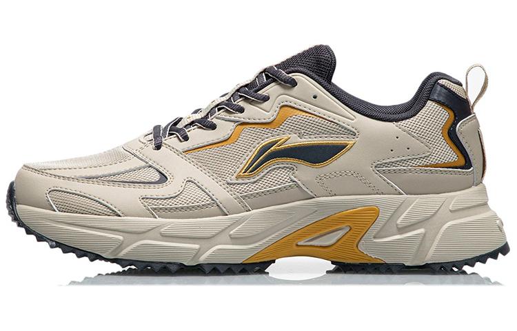 Li-Ning LiNing Support Trendy Non slip Lightweight Low Top Sports Casual Shoes Beige Yellow