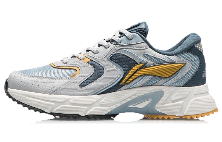 Li-Ning LiNing Cushioned Slip-Resistant Abrasion-Resistant Low-Top Running Shoes Blue Gray