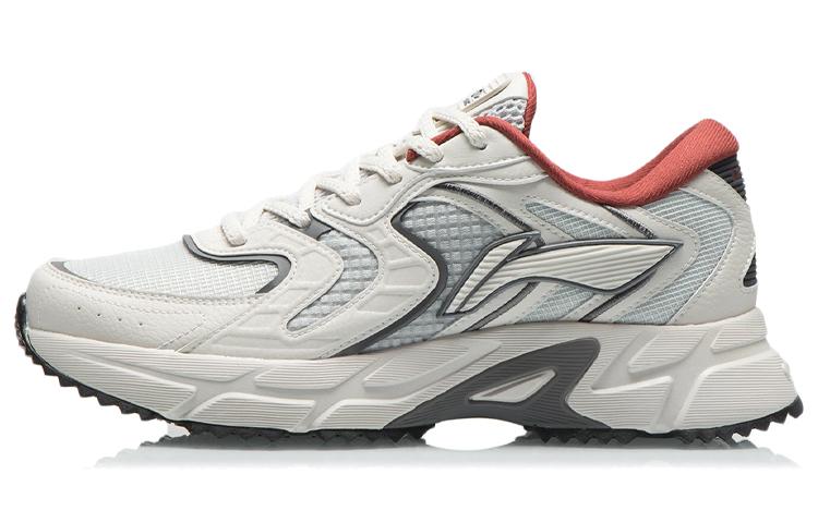 Li-Ning LiNing Cushioned Anti-Slip Wear-Resistant Breathable Lightweight Low-Top Running Shoes Gray White