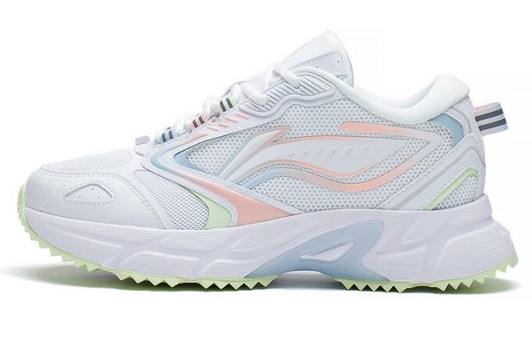 Li-Ning LiNing Cushioned Anti-Slip Wear-Resistant Breathable Lightweight Low-Top Running Shoes Women's White Pink Blue