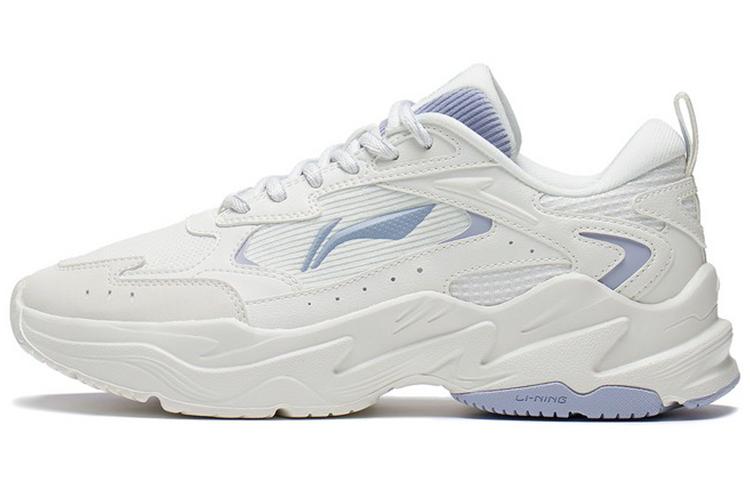 Li-Ning LiNing Stargazing Cushioning Anti Slip And Wear Resistant Rebound Low Top Running Shoes Women's White Blue