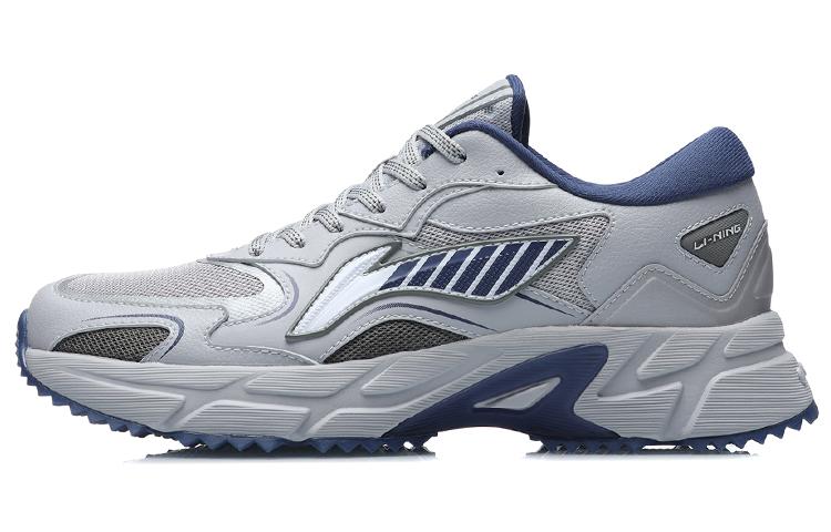 Li-Ning LiNing Cushioned Anti Slip Wear Resistant Breathable Lightweight Low Top Running Shoes Unisex Gray Blue