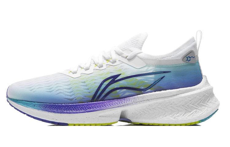 Li-Ning LINING Feidian Discovery Running Shoes Men Low Top White/Fluorescent Blue Purple/Green