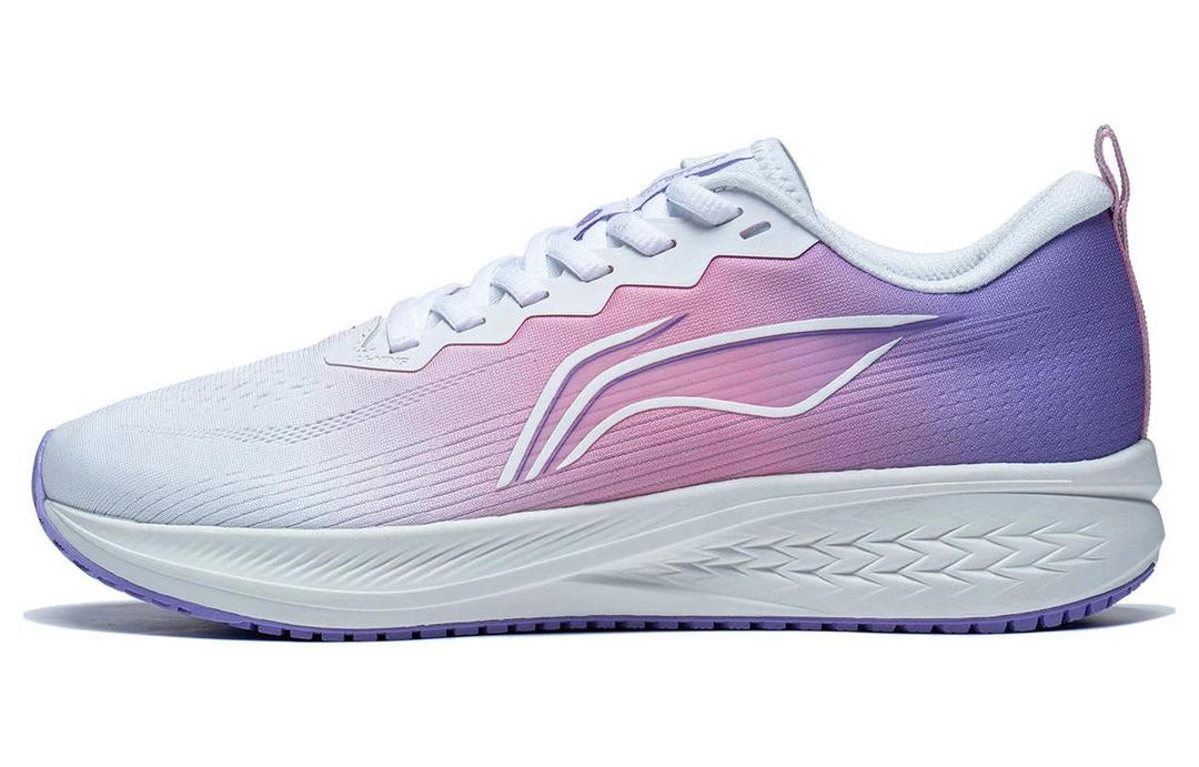 Li-Ning LiNing Red Hare 6 Cushioning Breathable Rebound Low Top Running Shoes Women's White Pink Purple
