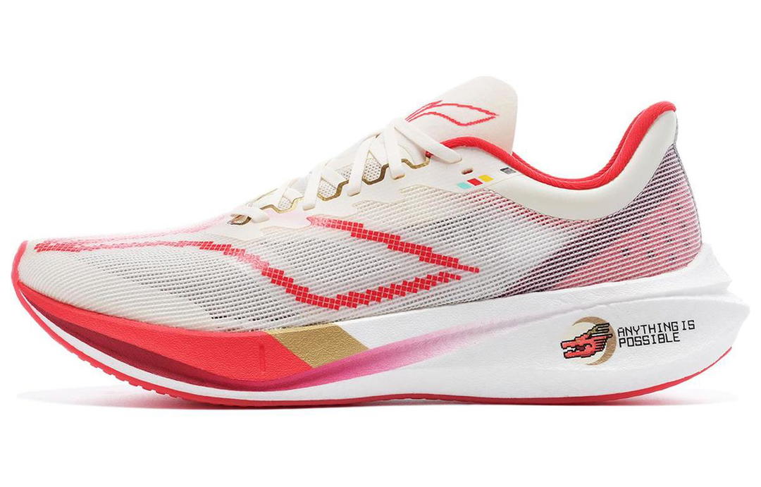 Li-Ning LiNing Feidian 3 Challenger Breathable Low Top Running Shoes Men's White Red Year Of The Dragon Limited Edition