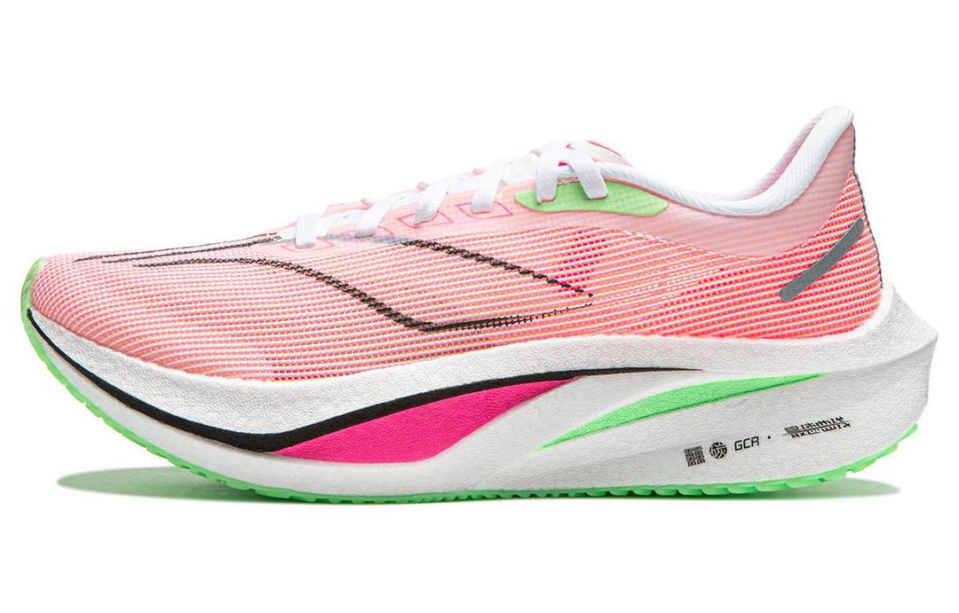 Li-Ning LINING Feidian 4 Challenger Running Shoes Women's Low-Top Pink/White/Orange