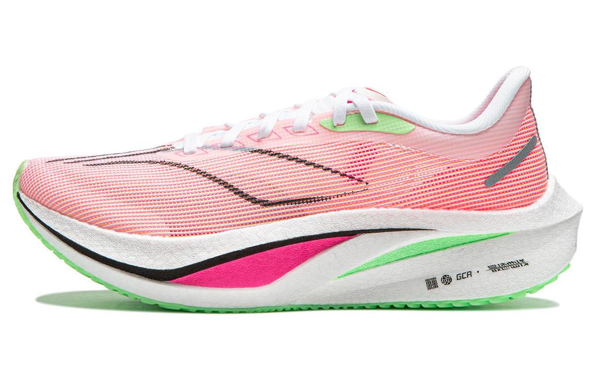 Li-Ning LINING Feidian 4 Challenger Running Shoes Women's Low-Top Pink/White/Orange