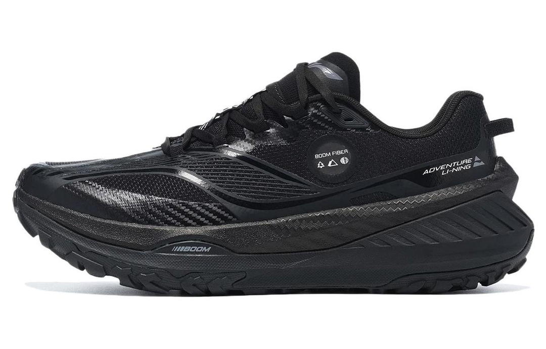 Li-Ning LiNing Cushioning Wear Resistant Low Top Casual Running Shoes Men's Black