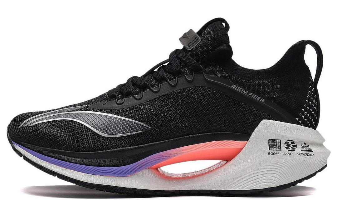 Li-Ning LiNing Jueying Essential Cushioning Anti Slip Wear Resistant Breathability Low Top Running Shoes Women's Black Silver
