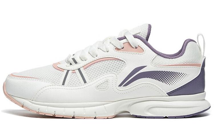 Li-Ning LiNing Cushioned Anti-Slip Wear-Resistant Breathable Lightweight Low-Top Running Shoes Women's White Purple