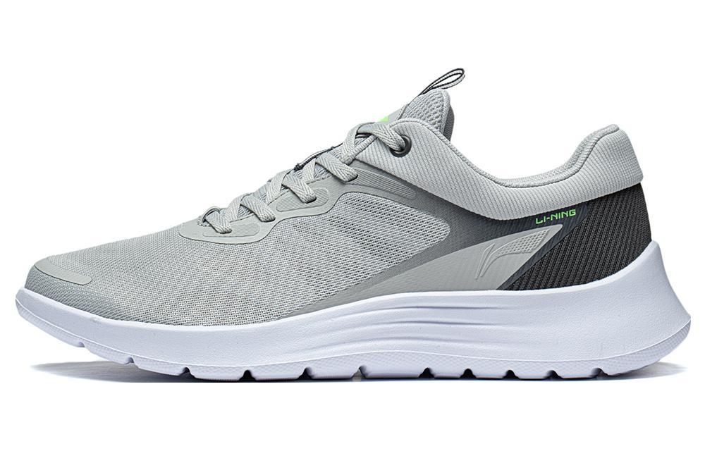 Li-Ning LiNing Cushioned Slip Resistant Abrasion Resistant Low Top Casual Running Shoes Men's Gray