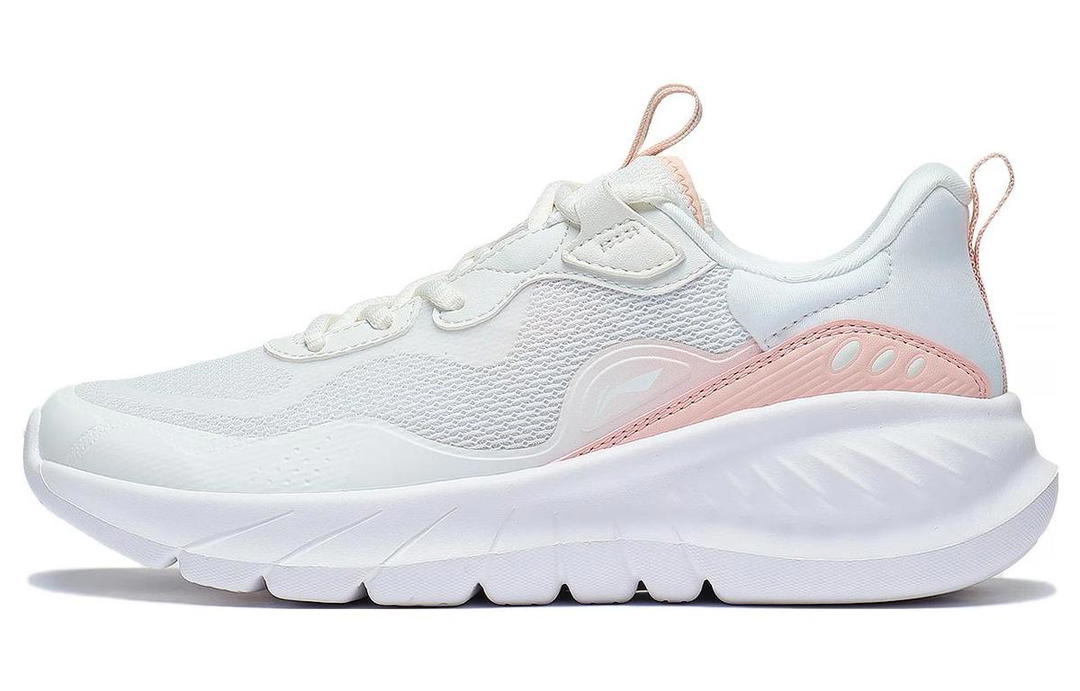 Li-Ning LiNing EasyFit Fle Cushioning Anti-Slip Wear-Resistant Breathability Low-Top Running Shoes Women's White Pink