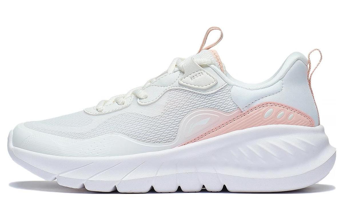 Li-Ning LiNing EasyFit Fle Cushioning Anti-Slip Wear-Resistant Breathability Low-Top Running Shoes Women's White Pink