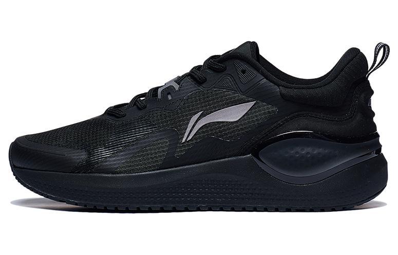 Li-Ning LiNing Cushioned Anti Slip And Wear Resistant Lightweight Low Top Running Shoes Men's Black