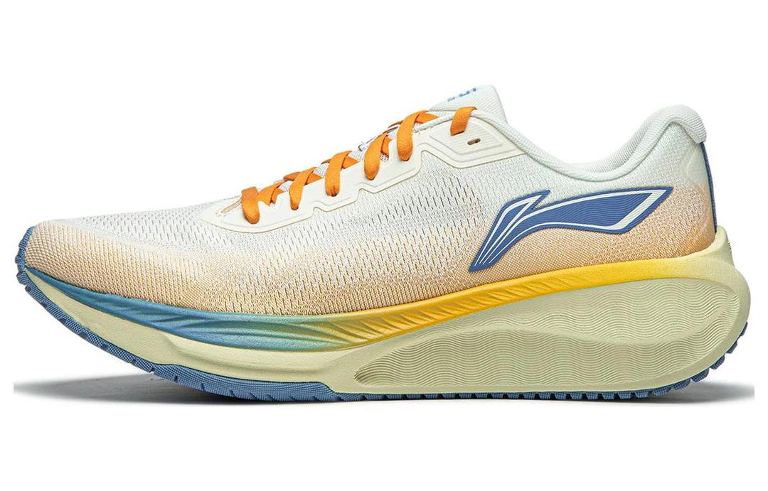 Li-Ning LiNing Wuyue 2.0 Cushioned Slip Resistant Abrasion Resistant Breathable Low Top Casual Running Shoes Men's White Yellow