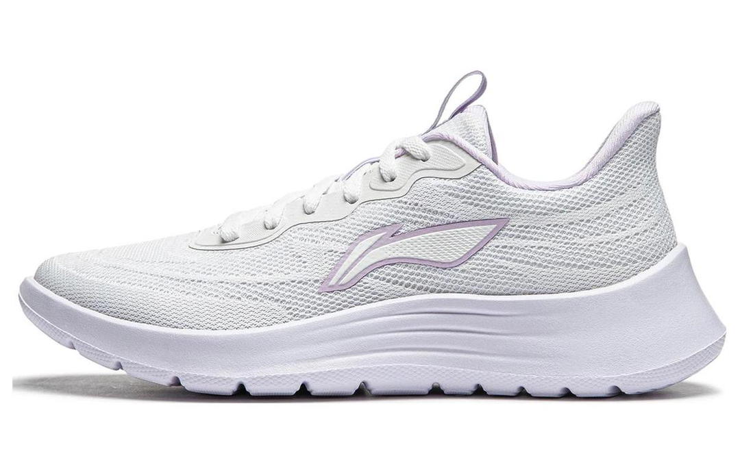 Li-Ning LiNing Feather Cushioning Wear Resistant Low Top Casual Running Shoes Women's White