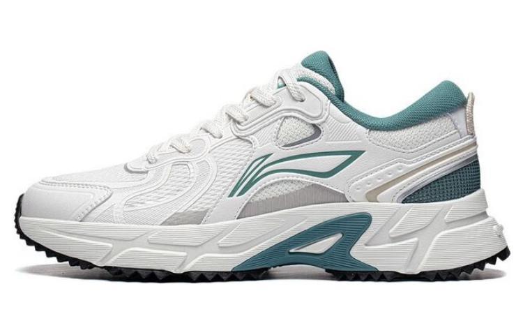 Li-Ning LiNing Pick Up The Light Anti Slip And Wear Resistant Breathable Low Top Running Shoes Men's White Gray Green