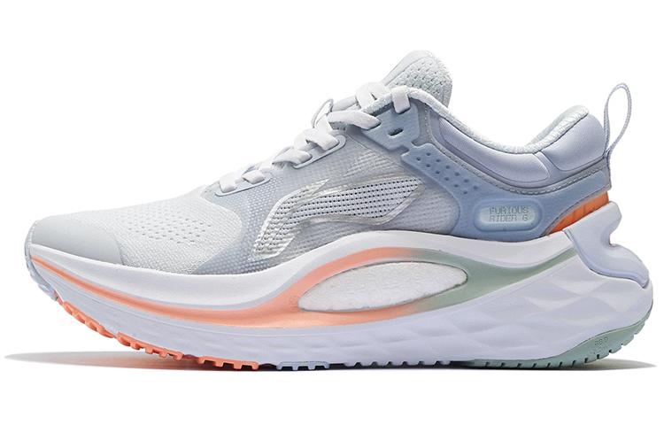Li-Ning LINING Furious Rider 6.0 Running Shoes Women's Low Top Light Cream Blue/Sky Feather Blue/Gray/Orange