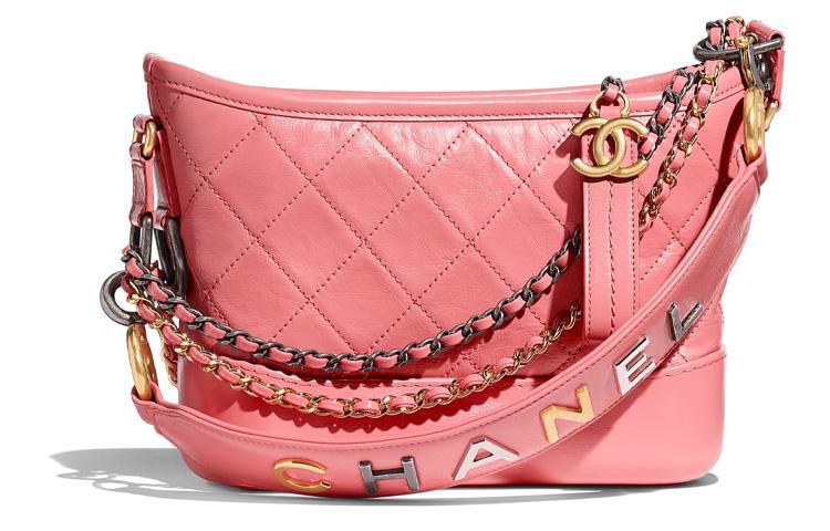Chanel Chanel Gabrielle Calfskin Shoulder Bag Crossbody Bag Small Size Women's Pink