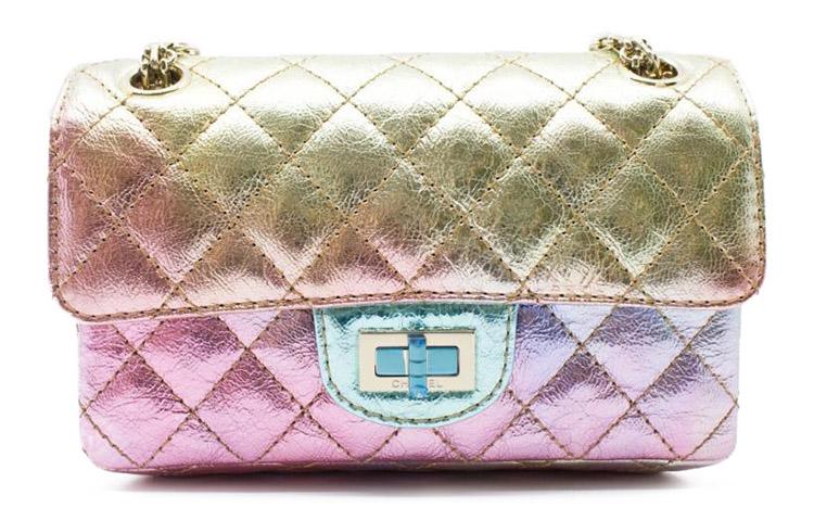 Chanel Chanel 2.55 Goatskin Crossbody Bag Shoulder Bag Women's Rainbow Metallic
