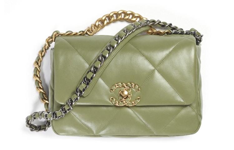 Chanel Chanel 19Bag Sheepskin Shoulder Bag Handbag Crossbody Bag Women's Green