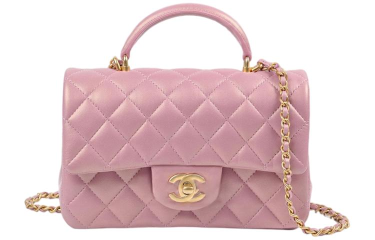 Chanel Chanel Classic Flap CF Lambskin Mouth Cover Bag Handbag Chain Shoulder Bag Women's Pink