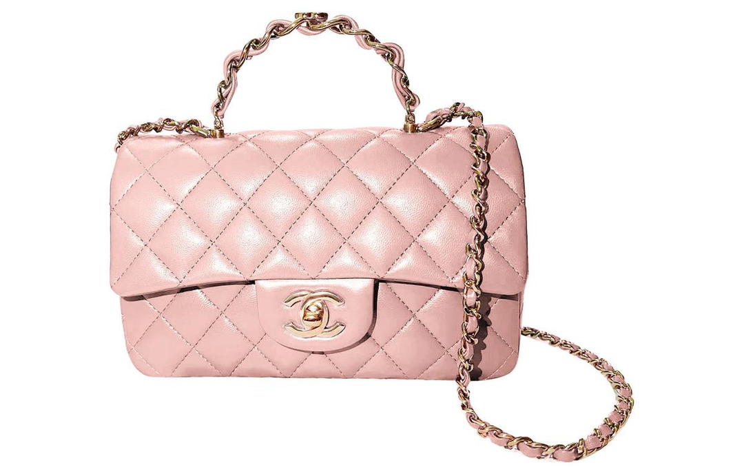 Chanel Chanel Classic Flap CF Sheepskin Handbag Shoulder Bag Crossbody Bag Mini Women's Smoke Pink