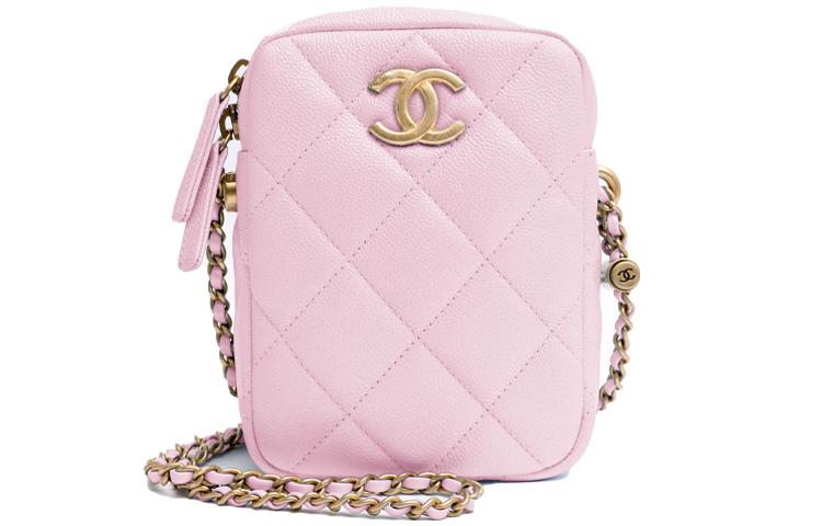 Chanel Chanel Calfskin Box Bag Shoulder Bag Cell Phone Bag Camera Bag Crossbody Bag Mini Women's Light Purple Pink