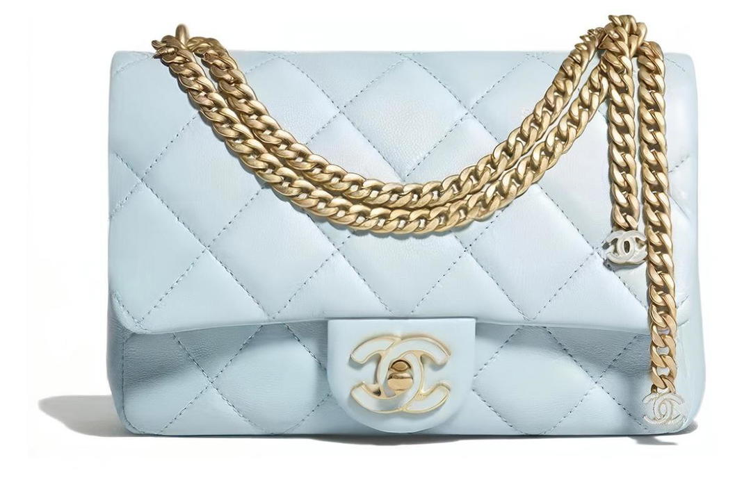 Chanel Chanel Lambskin Flap Bag, Crossbody Bag, Shoulder Bag Women's Light Blue