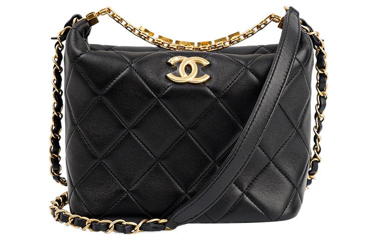 Chanel Chanel Sheepskin Hobo Bag Lunch Box Bag Shoulder Bag Crossbody Bag Handbag Regular Women's Black