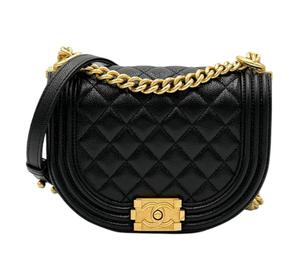 Buy Chanel Embossed Calfskin With Gold Metal Messenger Bag Shoulder Bag Crossbody Bag Small Size Women's Black at Sasom – Authentic and Ready to Ship