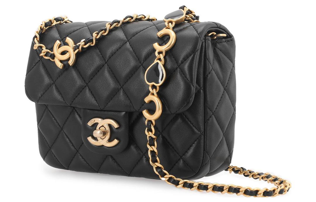 Chanel Chanel 22K Autumn And Winter Lambskin Flap Crossbody Bag Shoulder Bag Women's Black