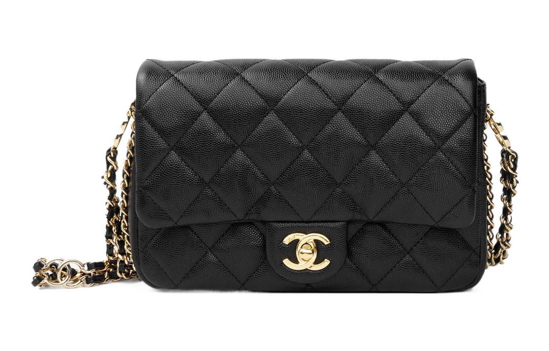 Chanel Chanel Mini Flap Bag In Grained Calfskin Black