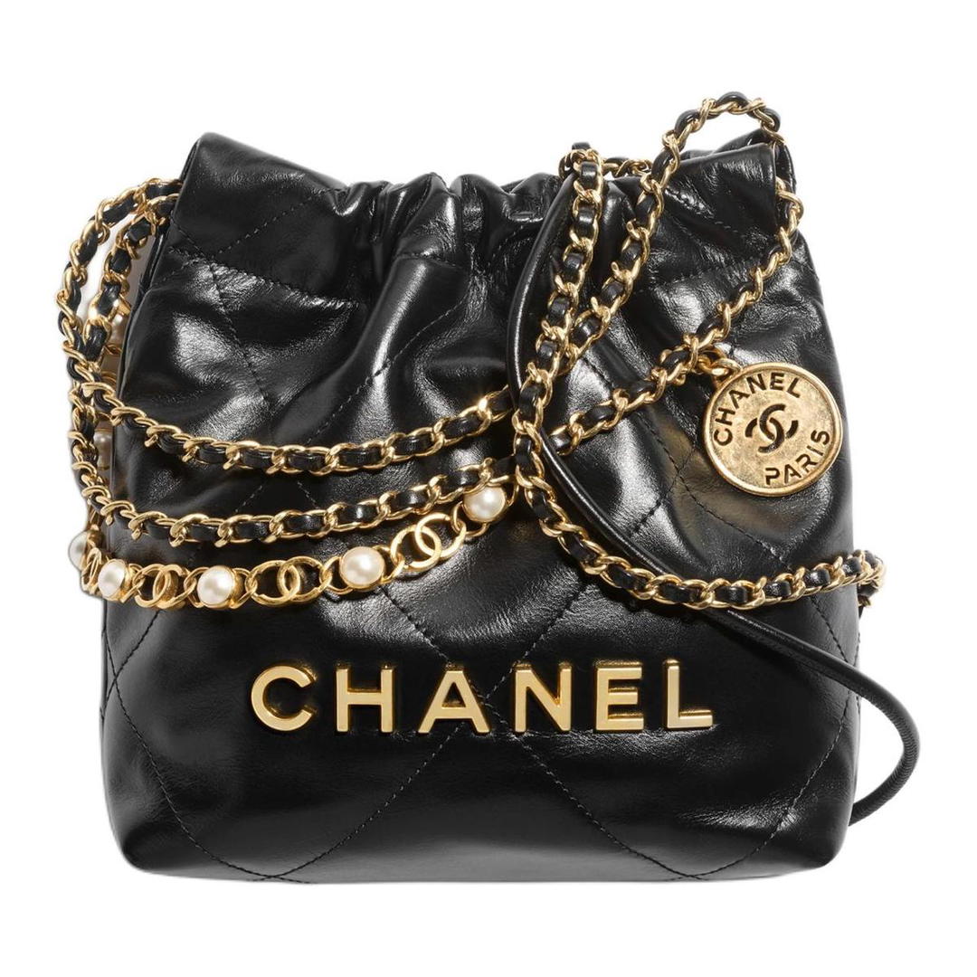 Chanel Chanel 22Bag Calfskin Shoulder Bag, Crossbody Bag Mini Unisex Black